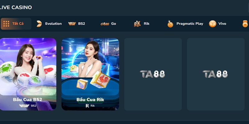 Bầu cua là game hot trong casino TA88